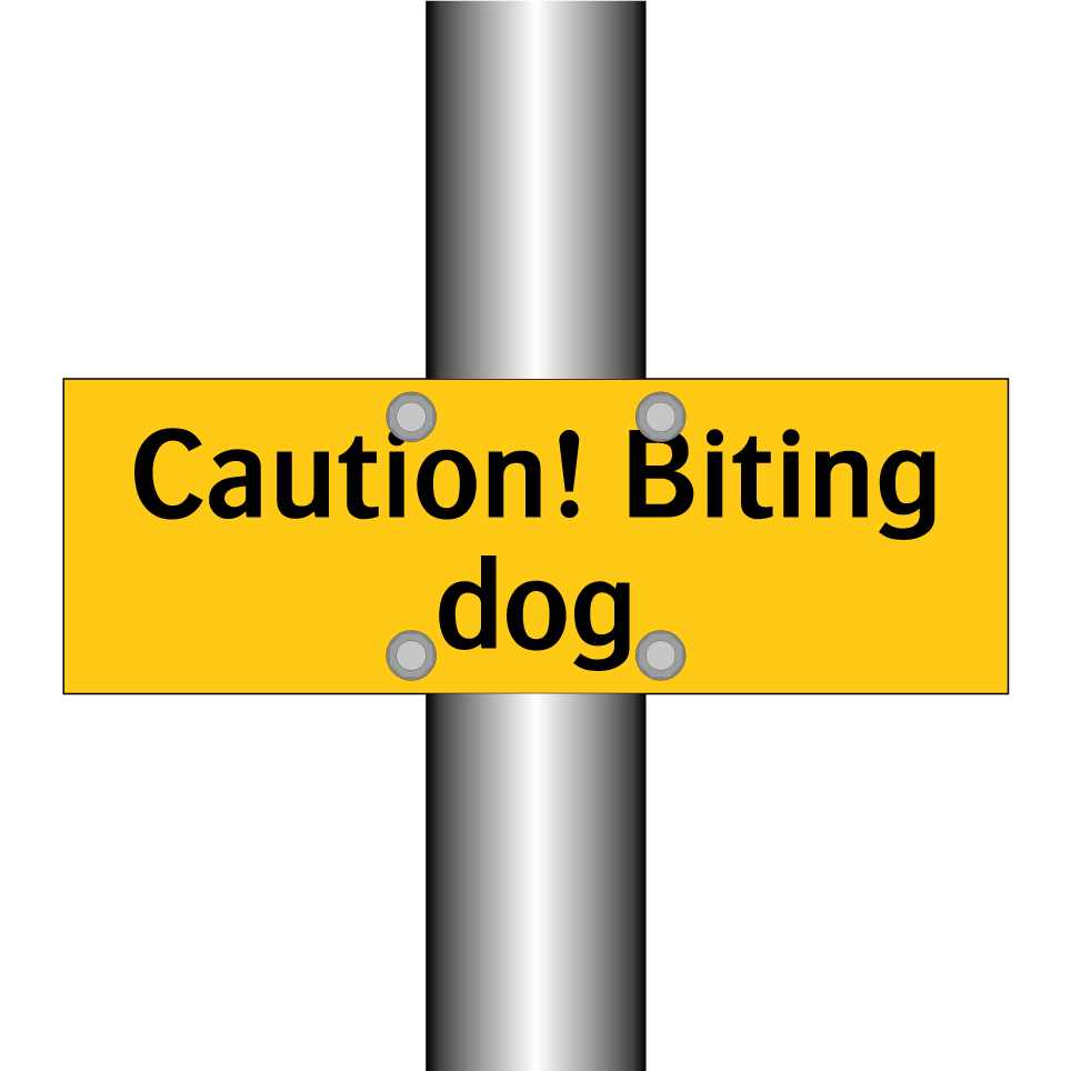 Caution! Biting dog