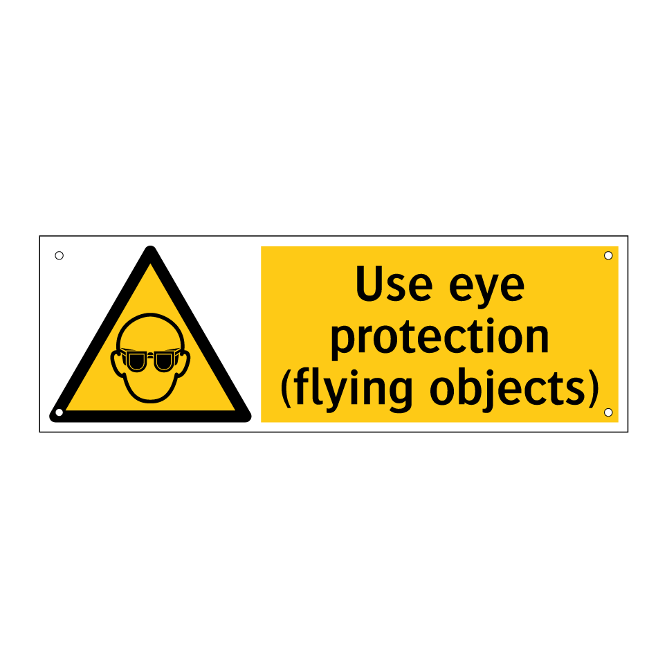 Use eye protection (flying objects)