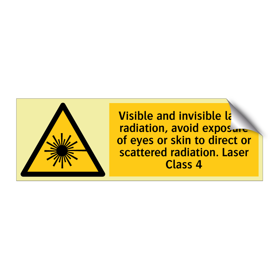 Visible and invisible laser radiation, avoid exposure of eyes or skin to direct or scattered radiation. Laser Class 4