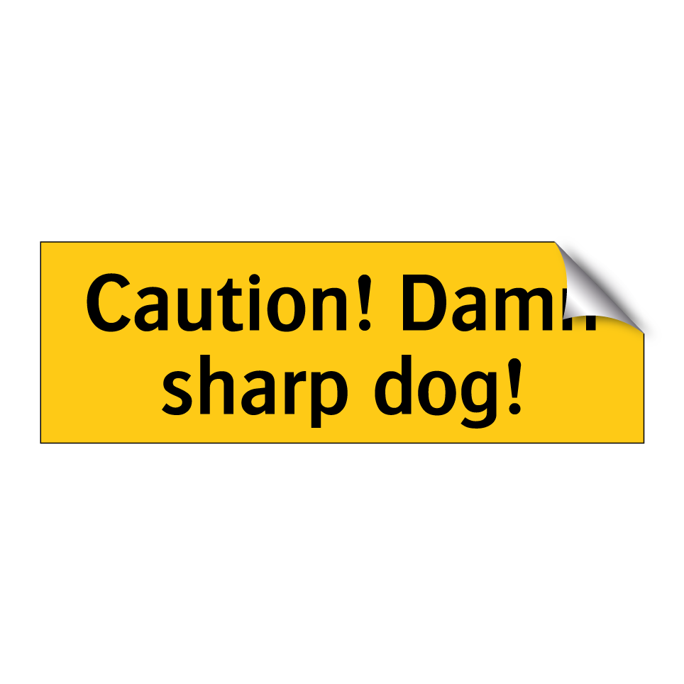 Caution! Damn sharp dog!