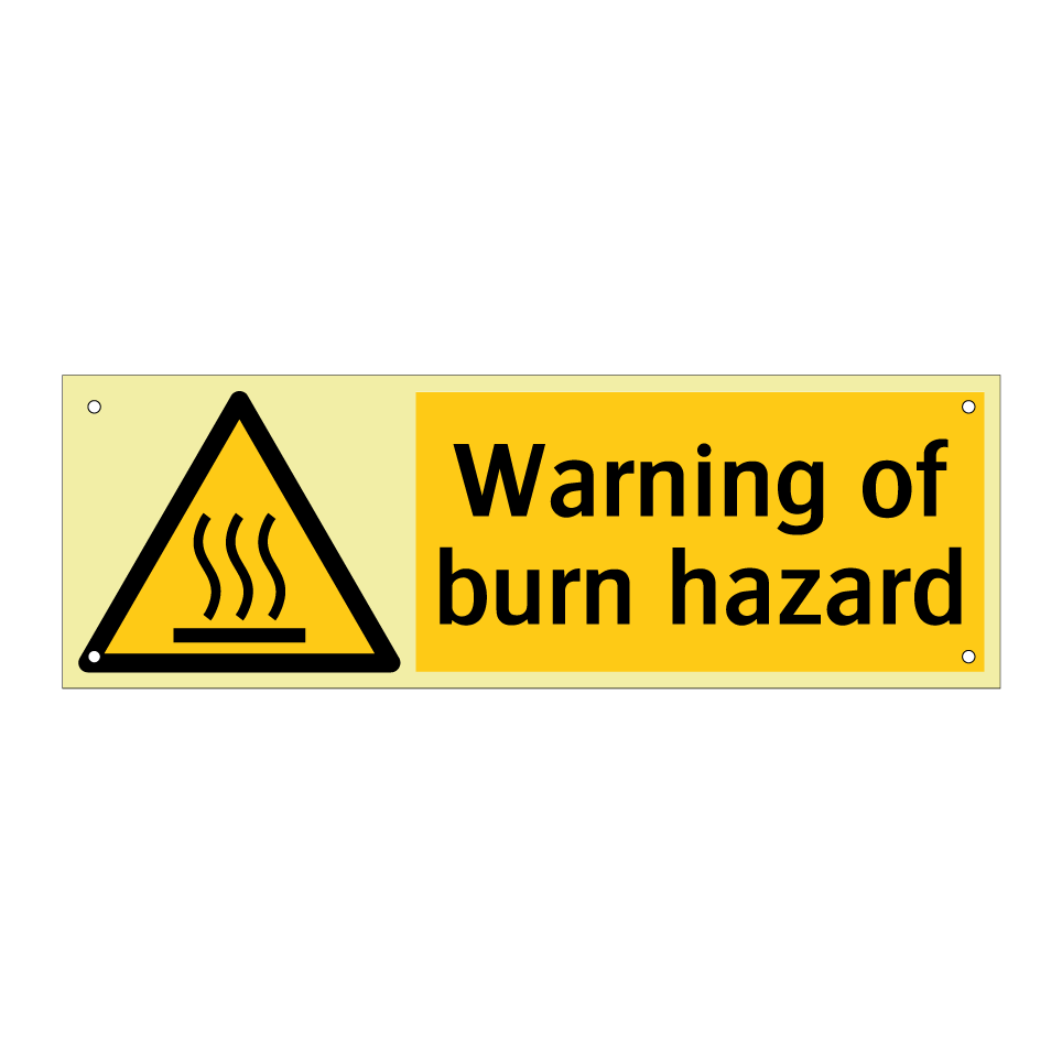 Warning of burn hazard