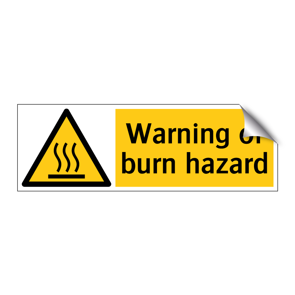 Warning of burn hazard