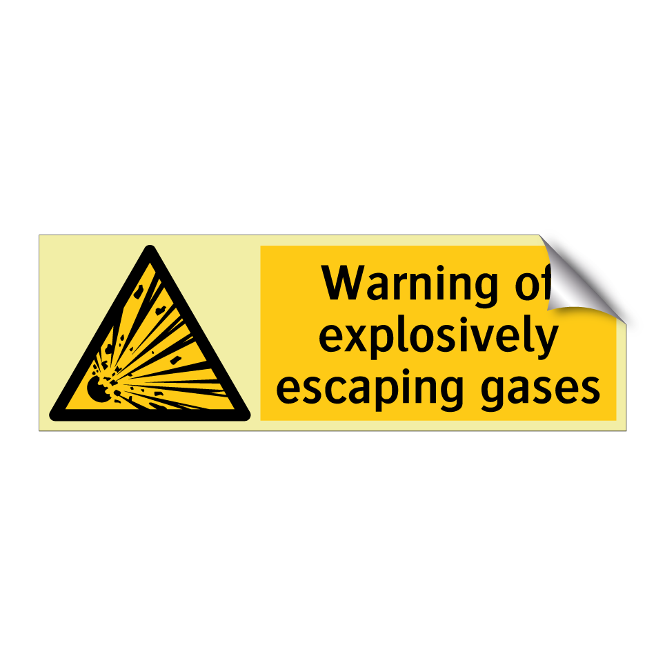 Warning of explosively escaping gases