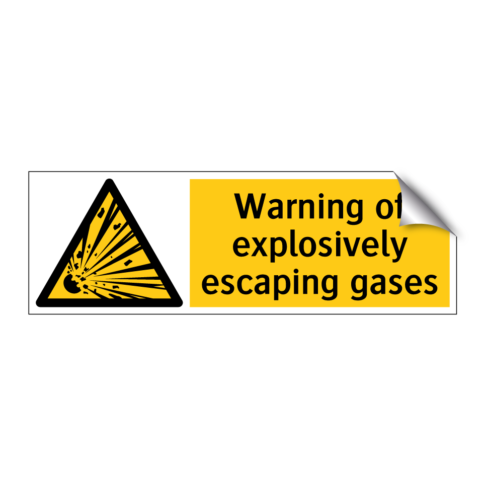 Warning of explosively escaping gases