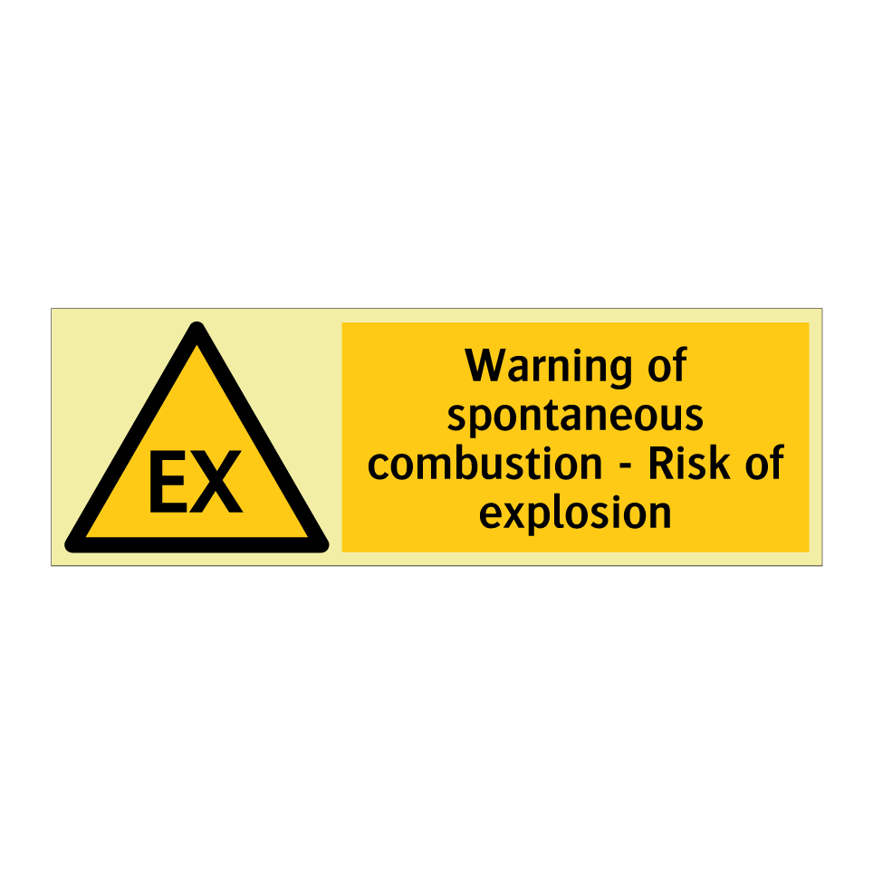 Warning of spontaneous combustion - Risk of explosion
