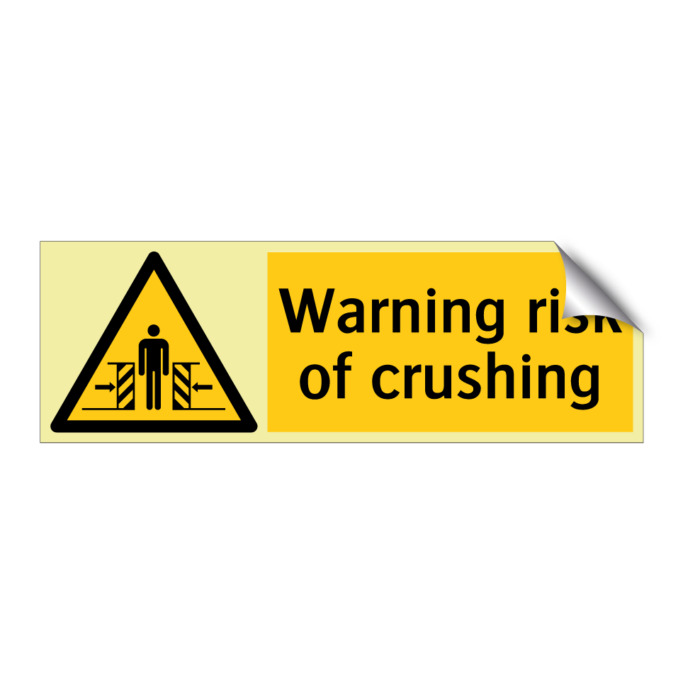 Warning risk of crushing