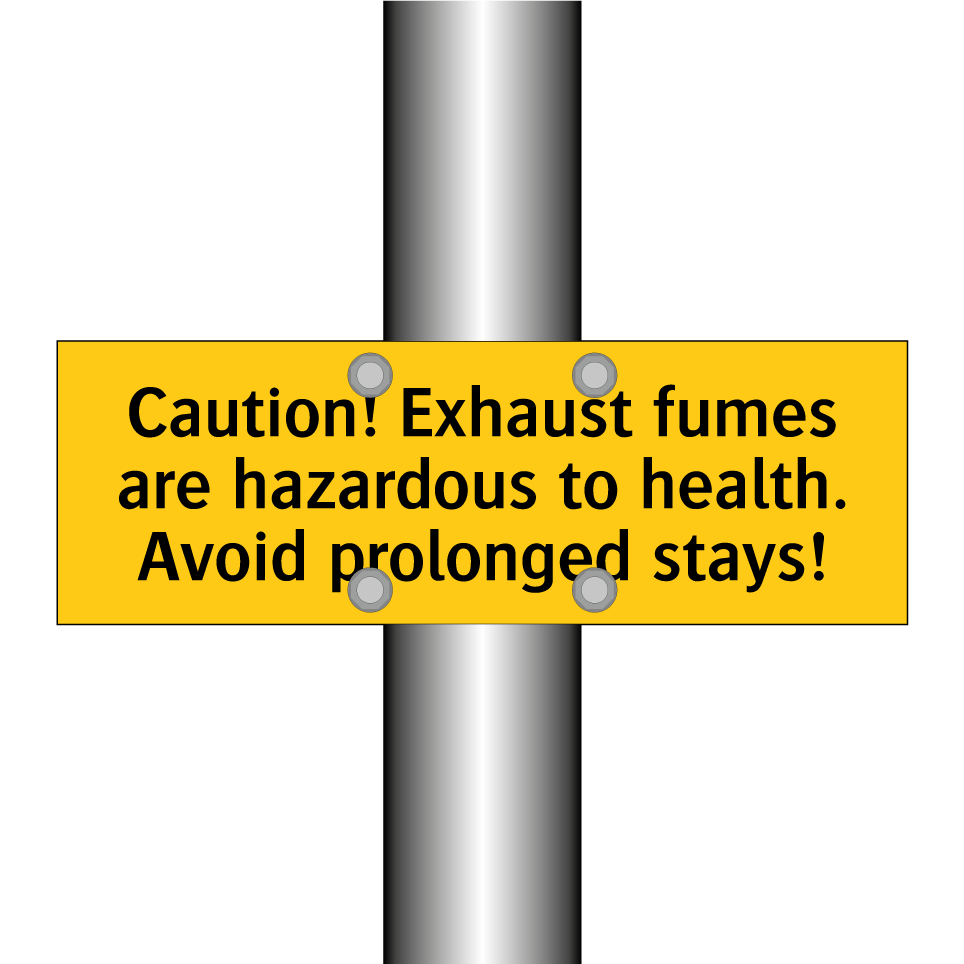 Caution! Exhaust fumes are hazardous to health. Avoid prolonged stays!
