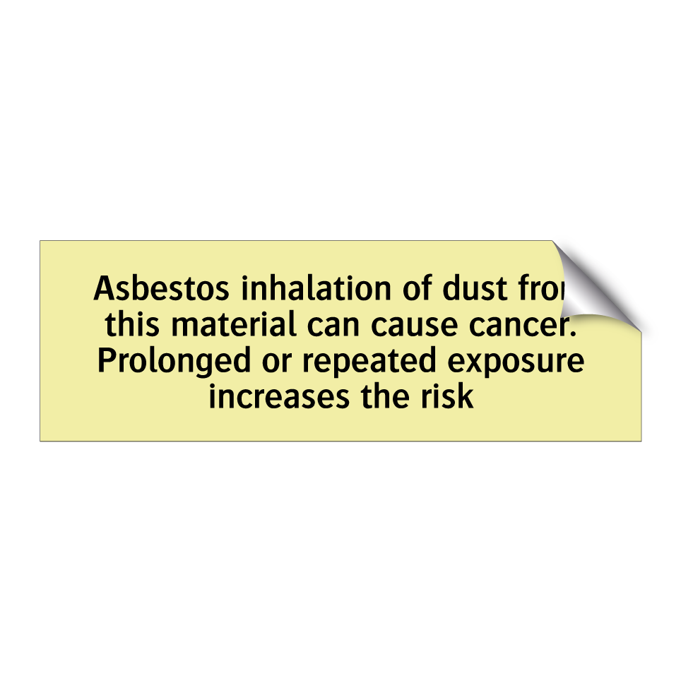 Asbestos inhalation of dust from this material can cause cancer. Prolonged or repeated exposure increases the risk