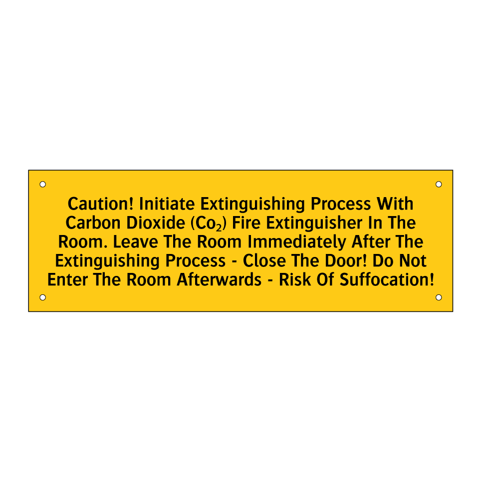 Caution! Initiate Extinguishing Process With Carbon Dioxide (Co₂) Fire Extinguisher In The Room. Leave The Room Immediately After The Extinguishing Process - Close The Door! Do Not Enter The Room Afterwards - Risk Of Suffocation!