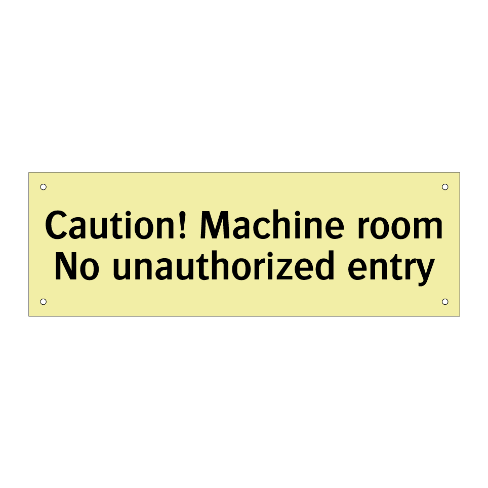 Caution! Machine room No unauthorized entry