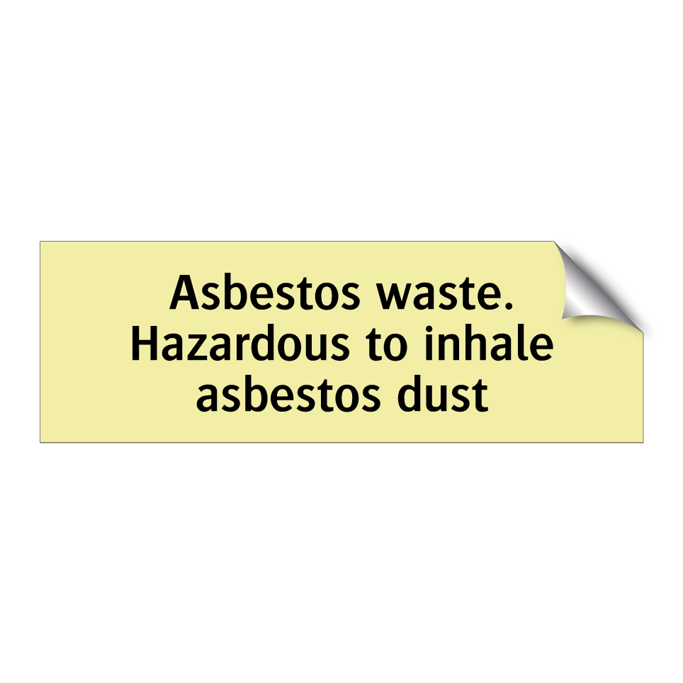 Asbestos waste. Hazardous to inhale asbestos dust