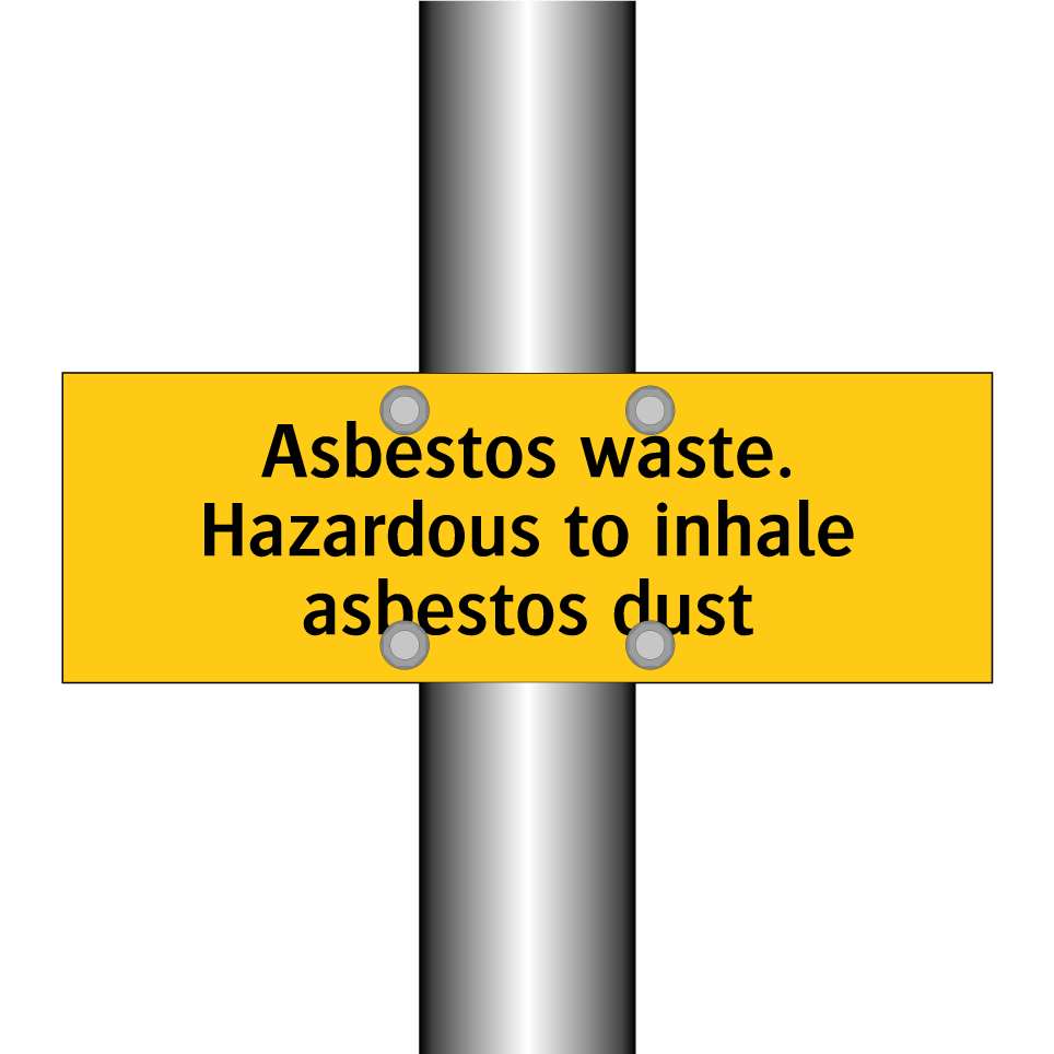 Asbestos waste. Hazardous to inhale asbestos dust