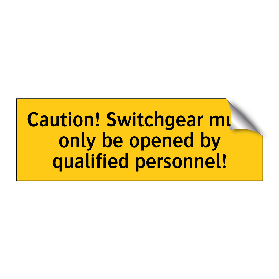 Caution! Switchgear must only be opened by qualified personnel!
