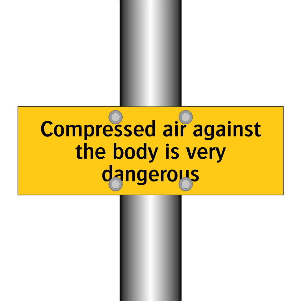 Compressed air against the body is very dangerous