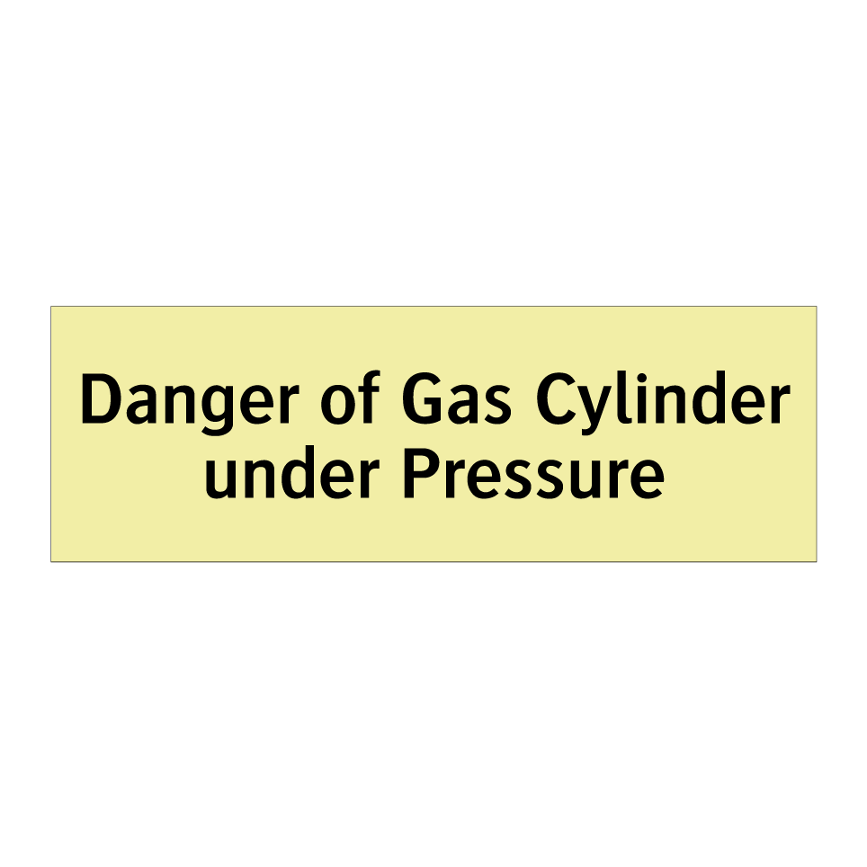 Danger of Gas Cylinder under Pressure