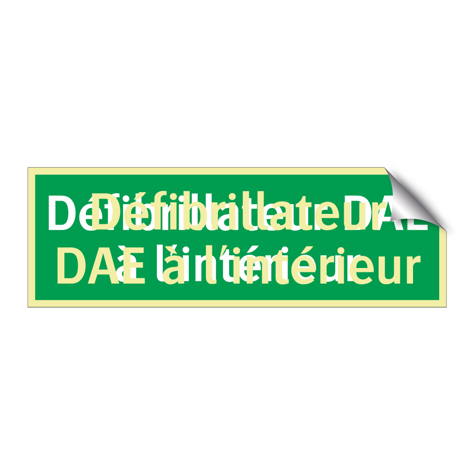 Défibrillateur DAE à l'intérieur