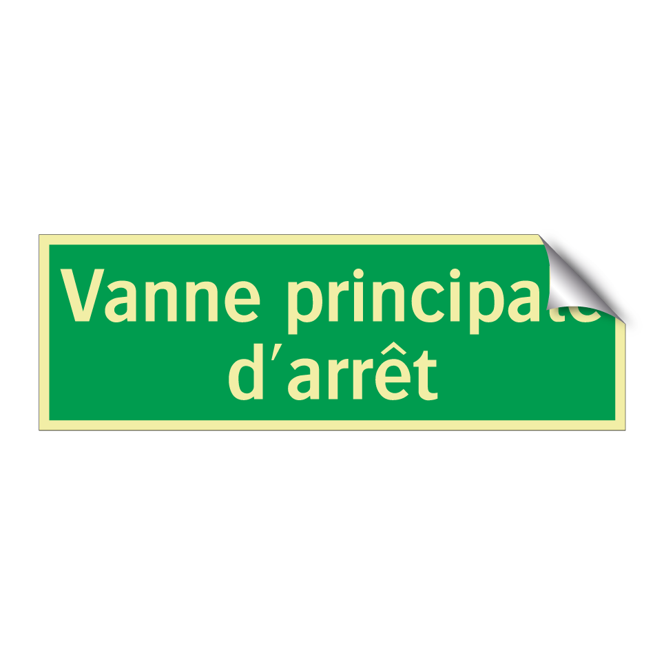 Vanne principale d'arrêt