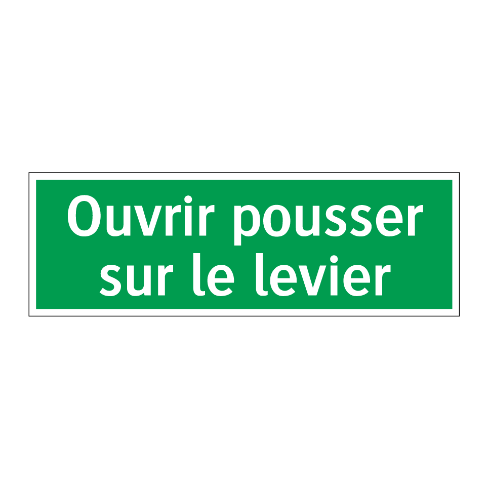 Ouvrir pousser sur le levier