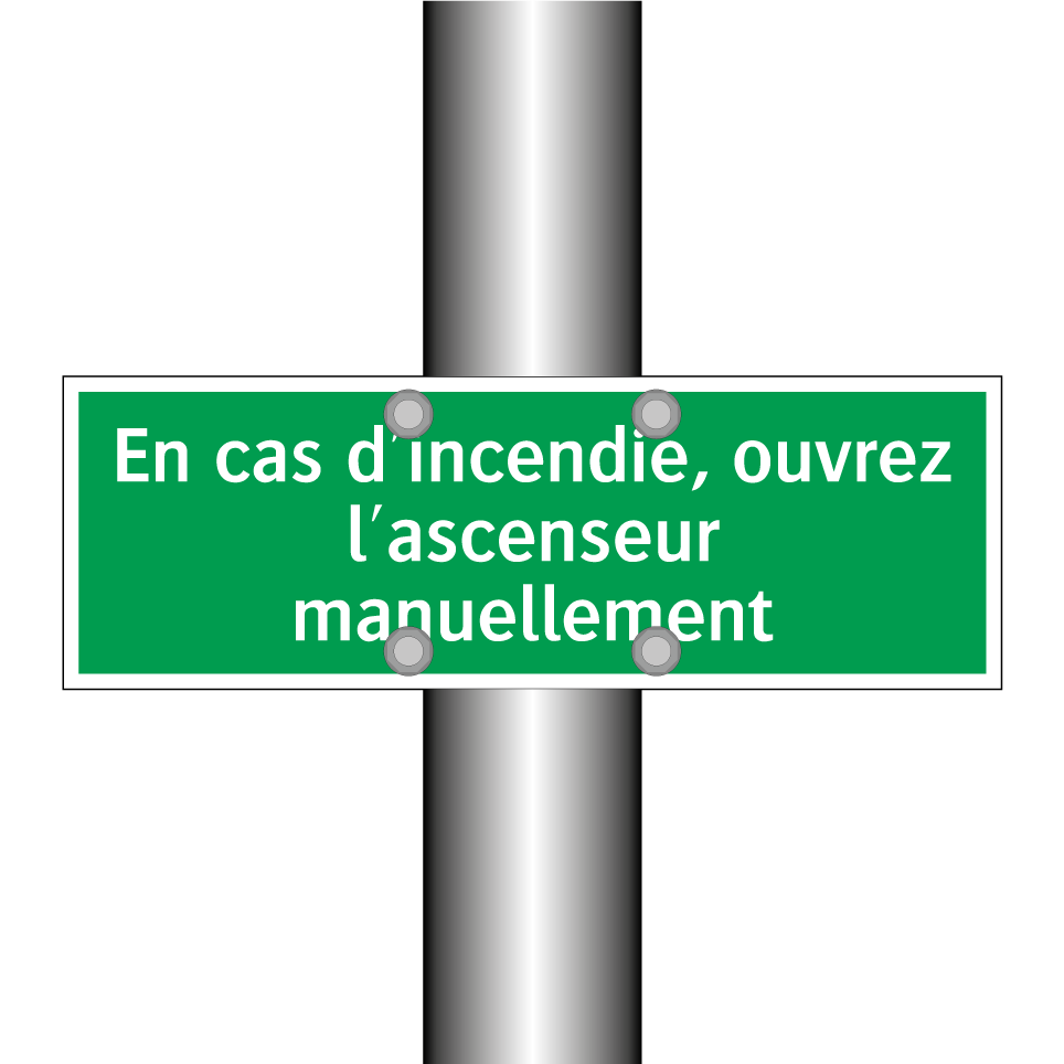 En cas d'incendie, ouvrez l'ascenseur manuellement