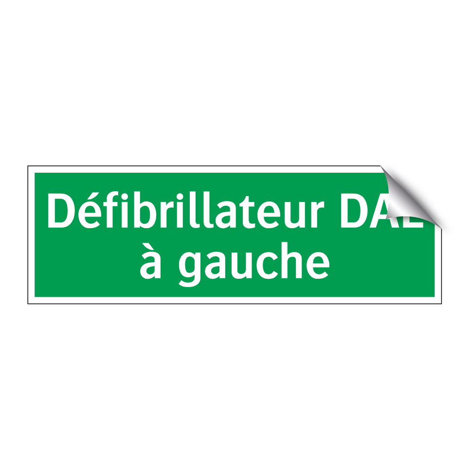 Défibrillateur DAE à gauche