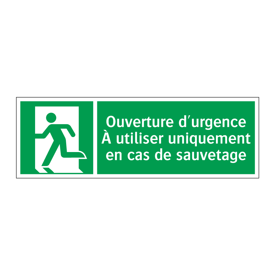 Ouverture d'urgence À utiliser uniquement en cas de sauvetage