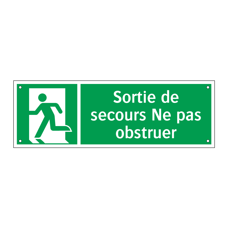 Sortie de secours Ne pas obstruer