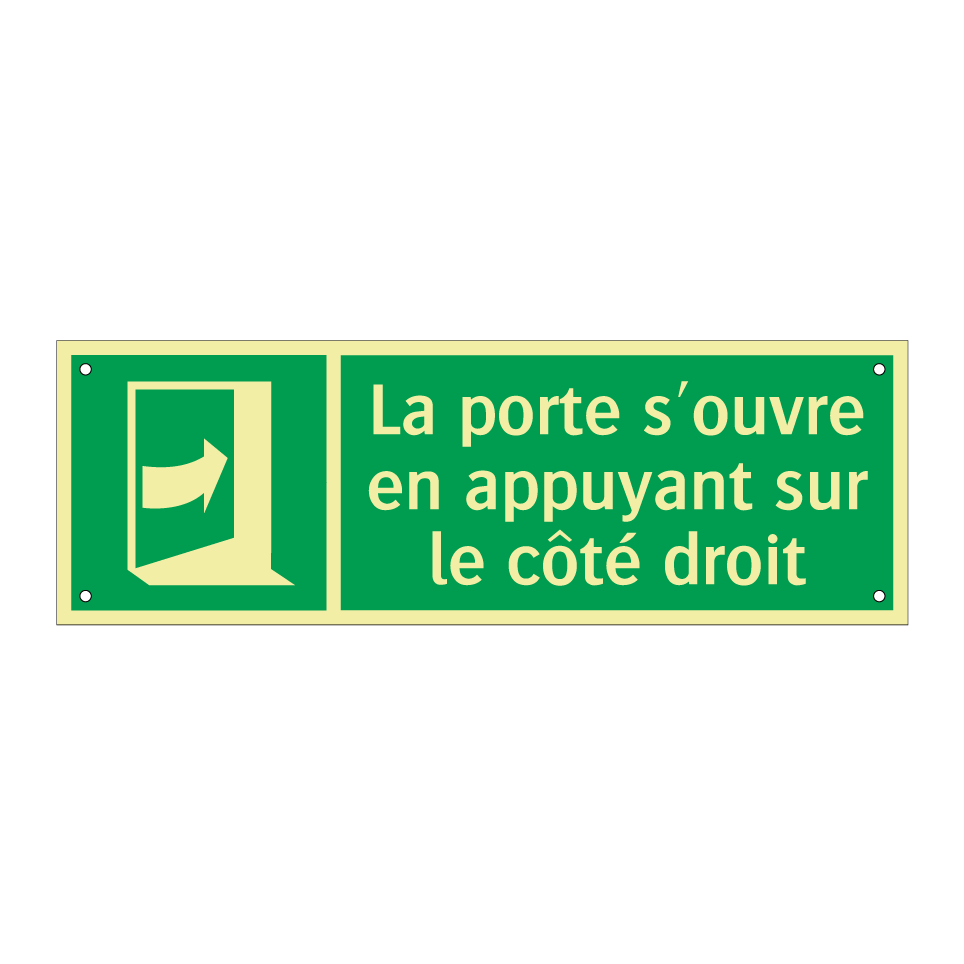 La porte s'ouvre en appuyant sur le côté droit