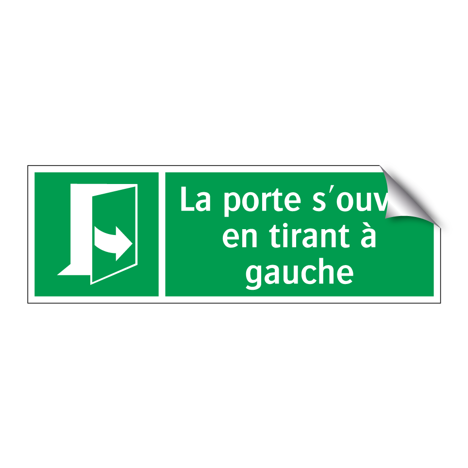 La porte s'ouvre en tirant à gauche
