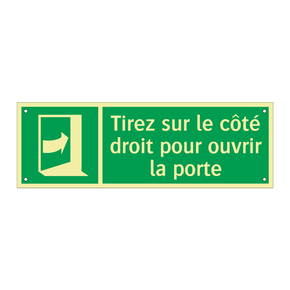 Tirez sur le côté droit pour ouvrir la porte