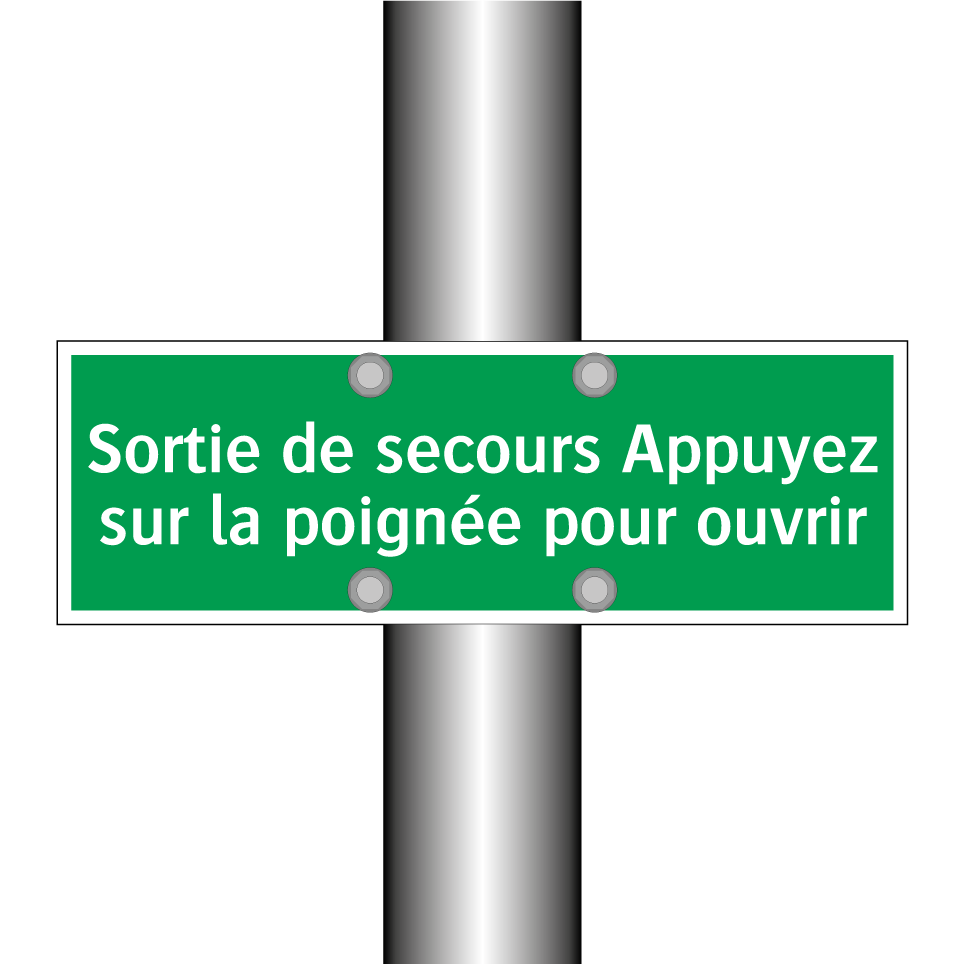 Sortie de secours Appuyez sur la poignée pour ouvrir