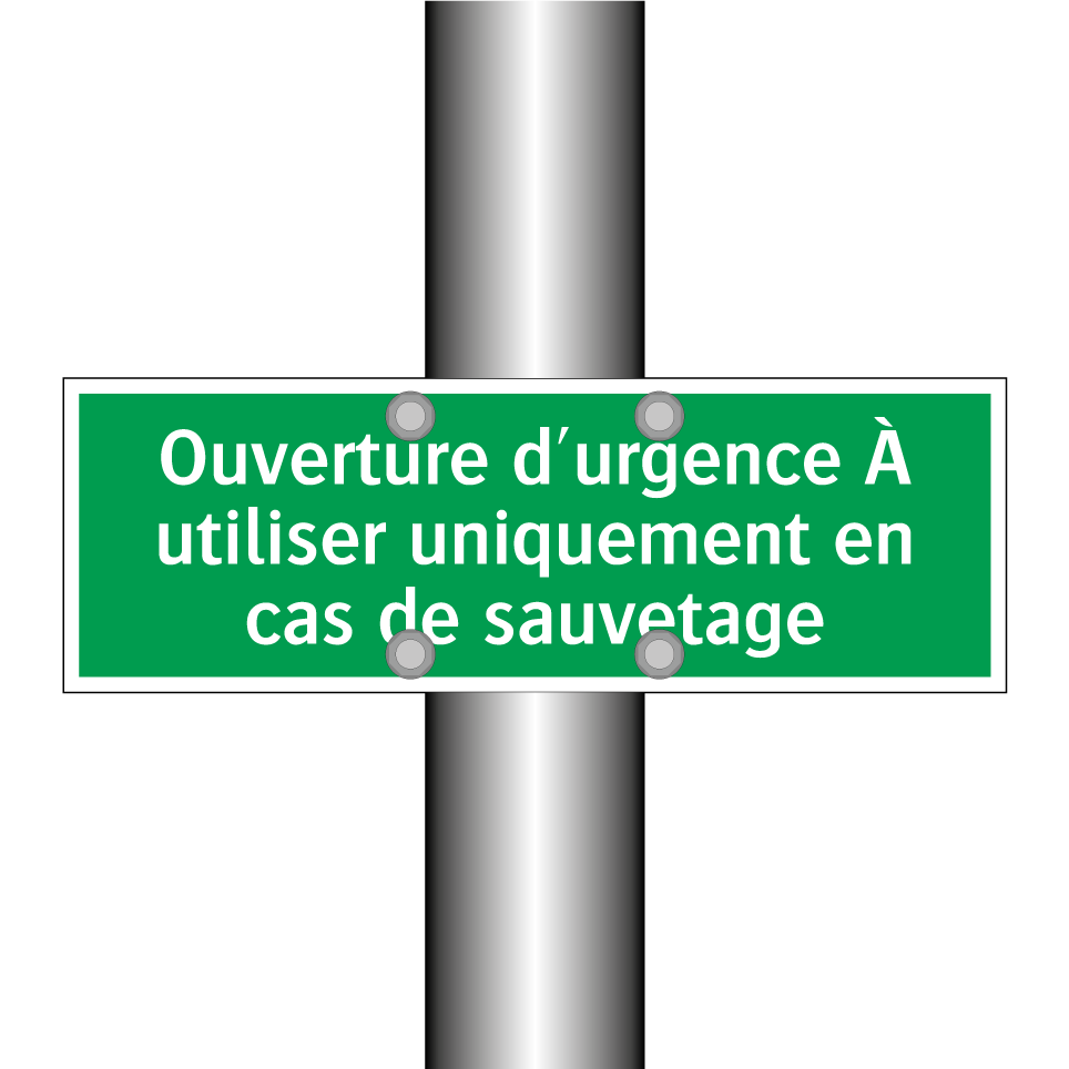 Ouverture d'urgence À utiliser uniquement en cas de sauvetage