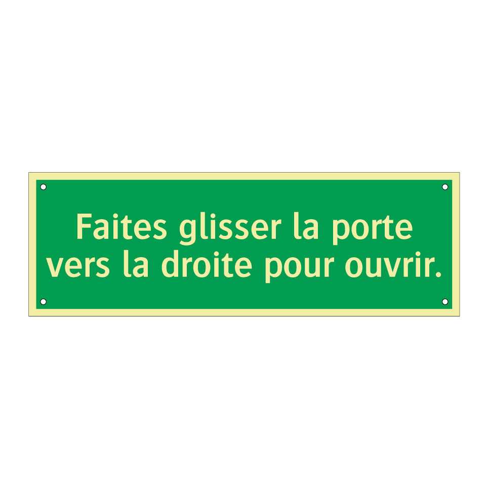 Faites glisser la porte vers la droite pour ouvrir.