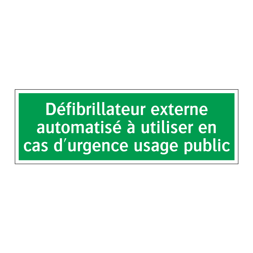 Défibrillateur externe automatisé à utiliser en cas d'urgence usage public
