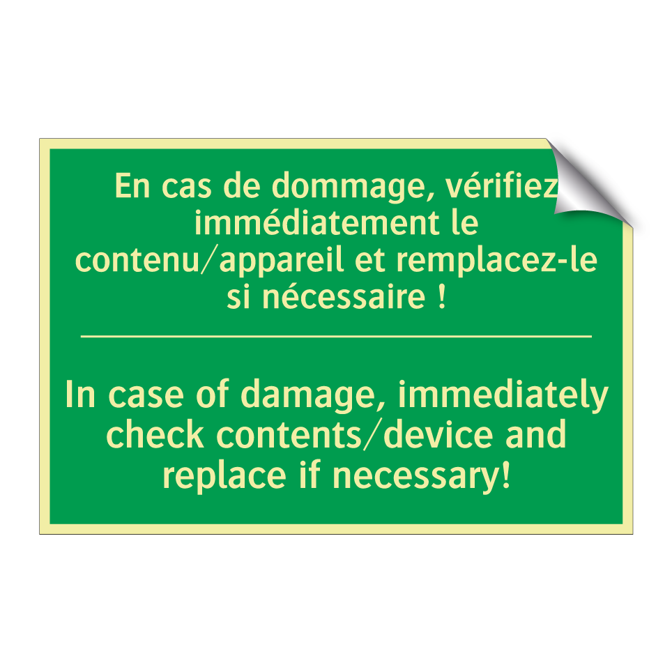 En cas de dommage, vérifiez immédiatement /.../ - In case of damage, immediately /.../