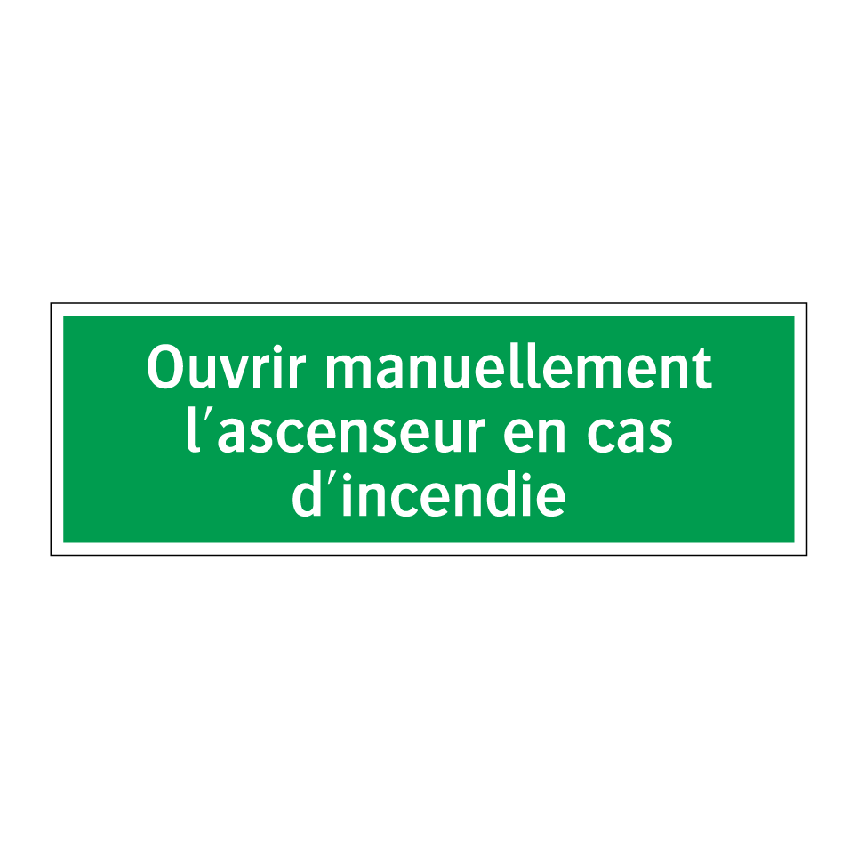 Ouvrir manuellement l'ascenseur en cas d'incendie