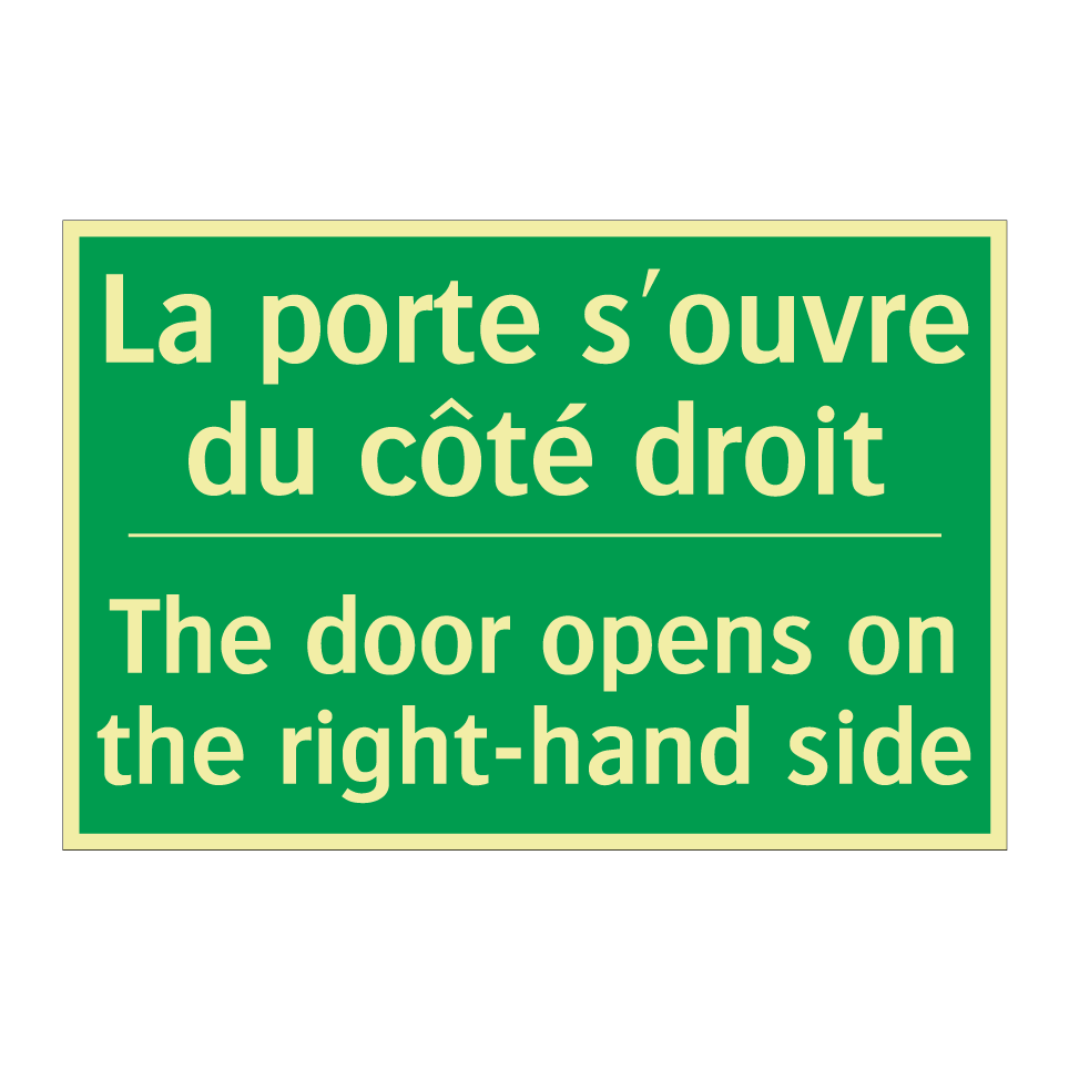La porte s'ouvre du côté droit - The door opens on the right-hand /.../