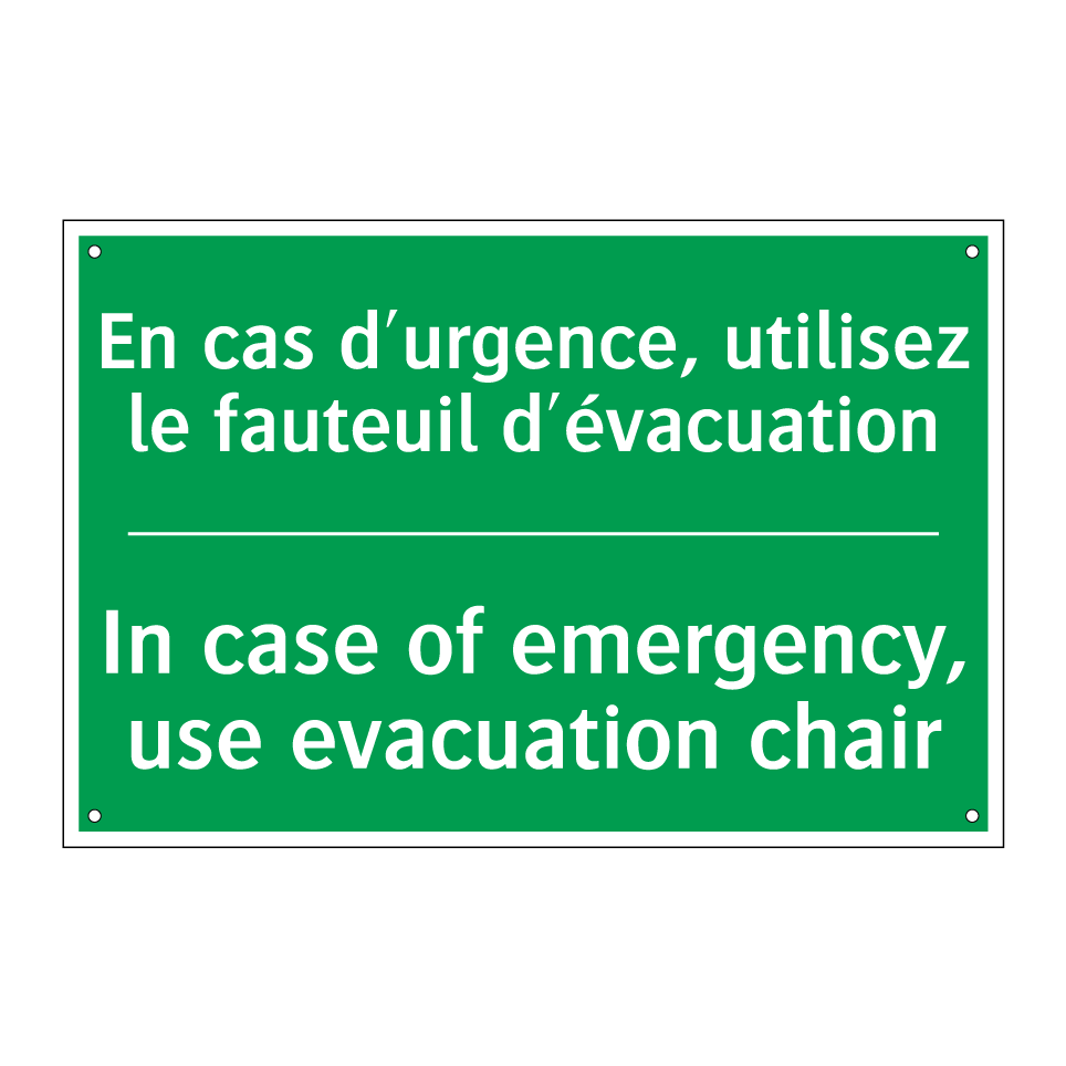 En cas d'urgence, utilisez le /.../ - In case of emergency, use evacuation /.../