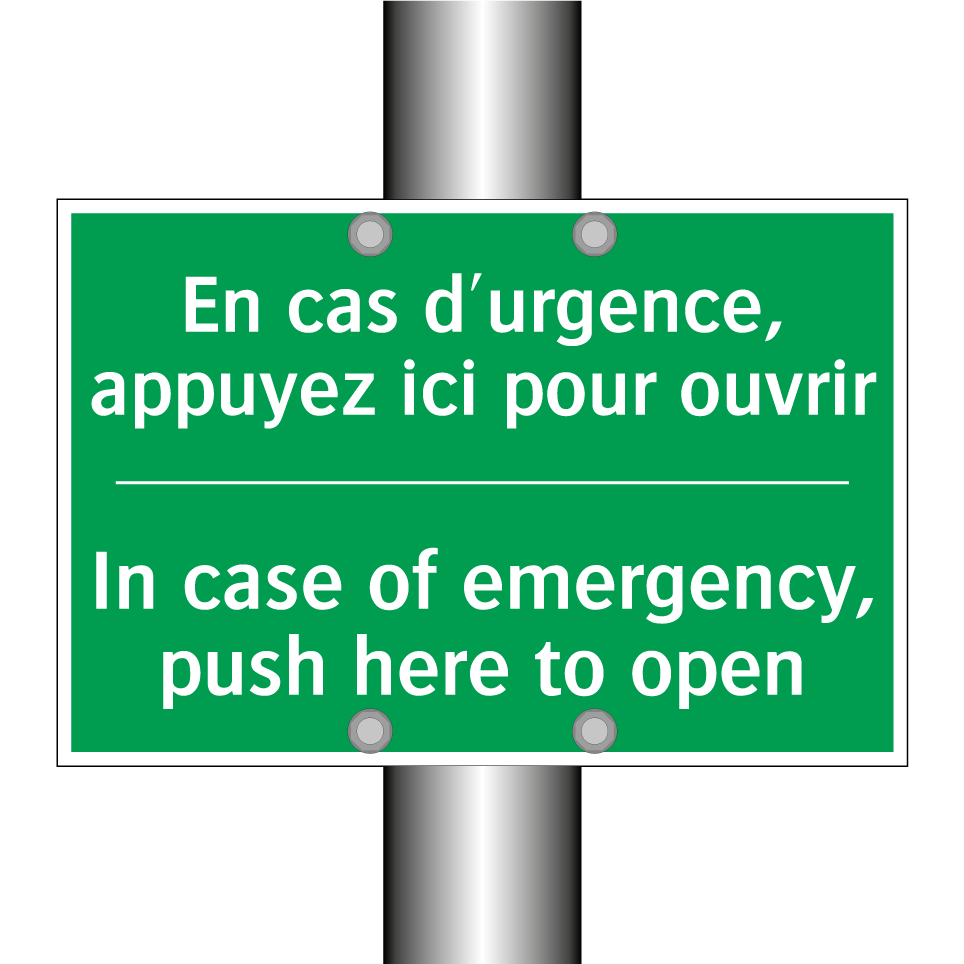 En cas d'urgence, appuyez ici /.../ - In case of emergency, push here /.../