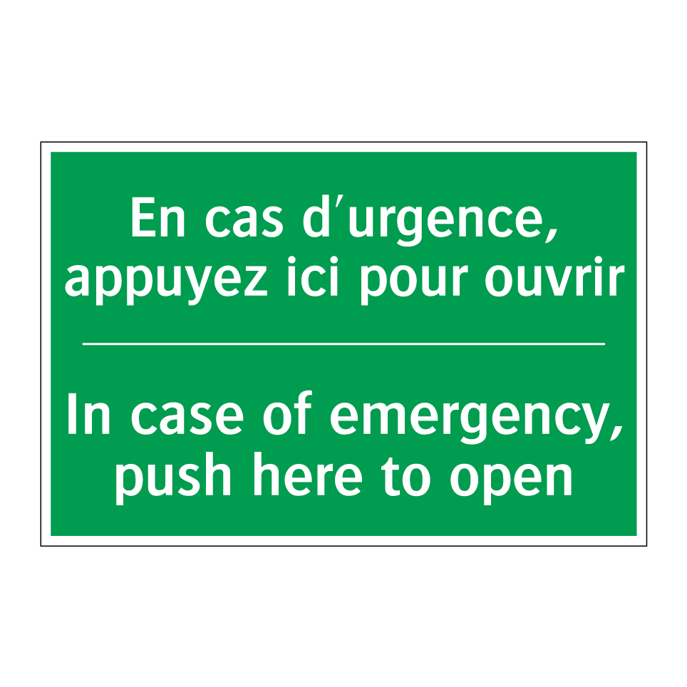 En cas d'urgence, appuyez ici /.../ - In case of emergency, push here /.../