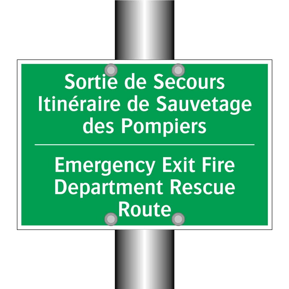 Sortie de Secours Itinéraire de /.../ - Emergency Exit Fire Department /.../