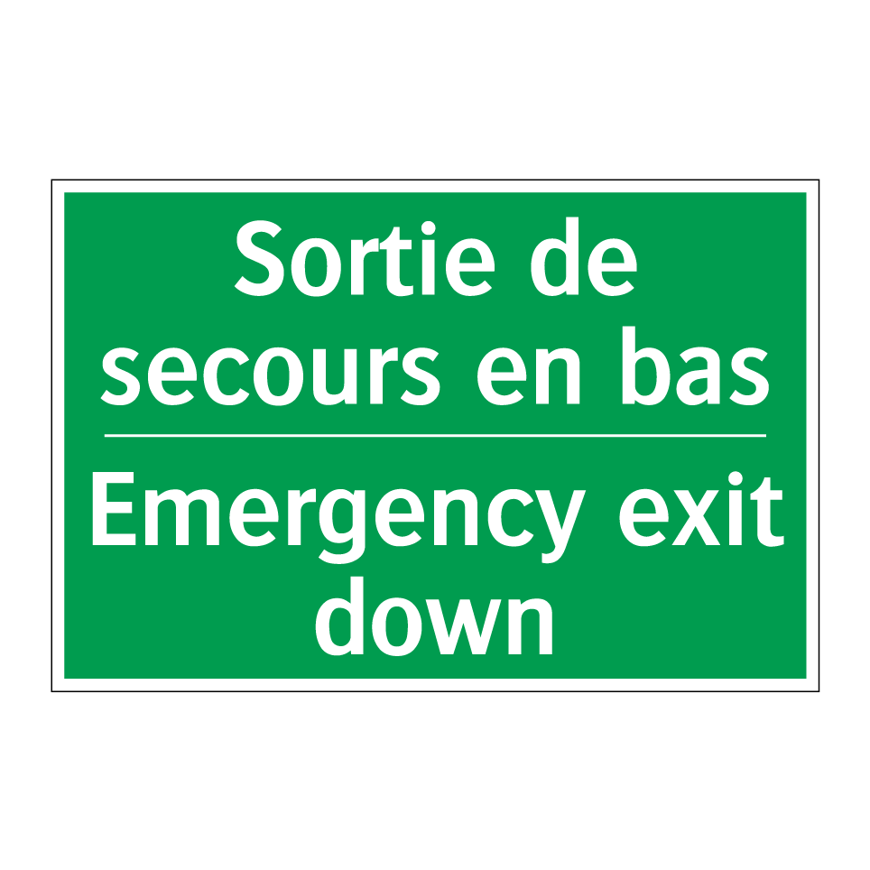 Sortie de secours en bas - Emergency exit down