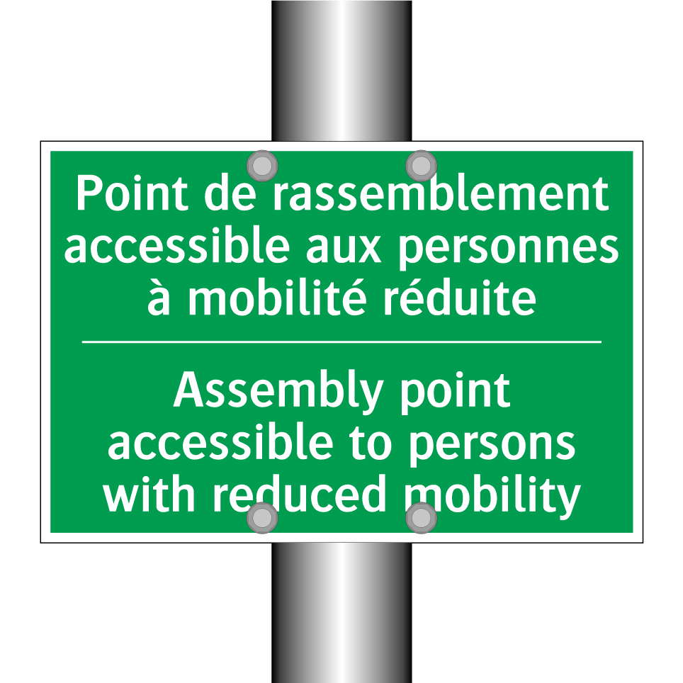 Point de rassemblement accessible /.../ - Assembly point accessible to persons /.../