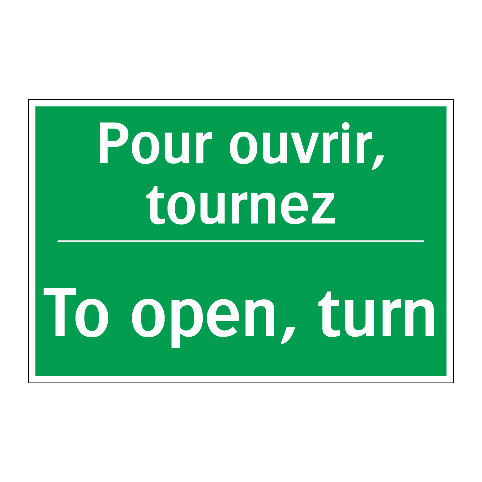 Pour ouvrir, tournez - To open, turn
