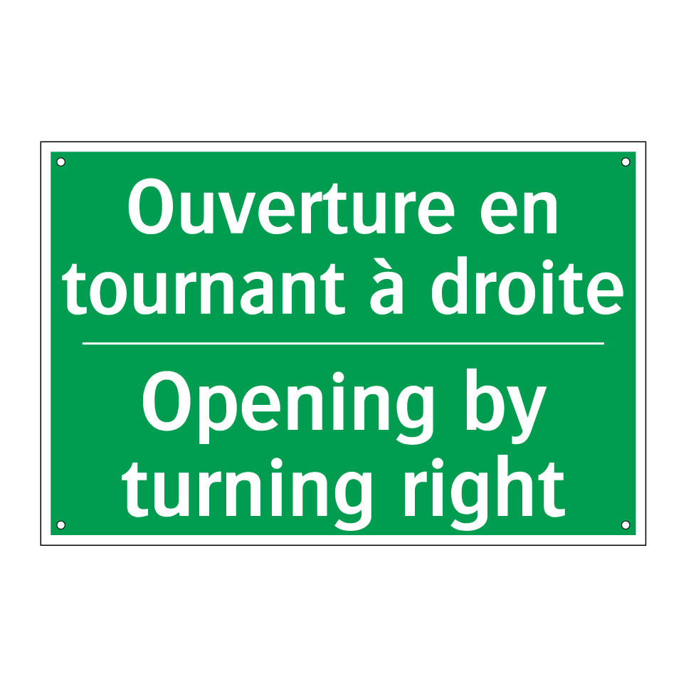 Ouverture en tournant à droite - Opening by turning right
