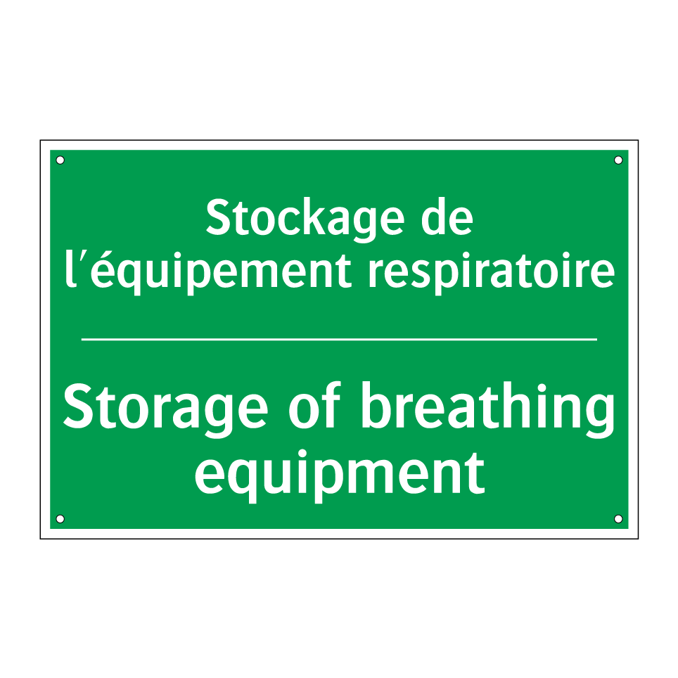 Stockage de l'équipement respiratoire /.../ - Storage of breathing equipment