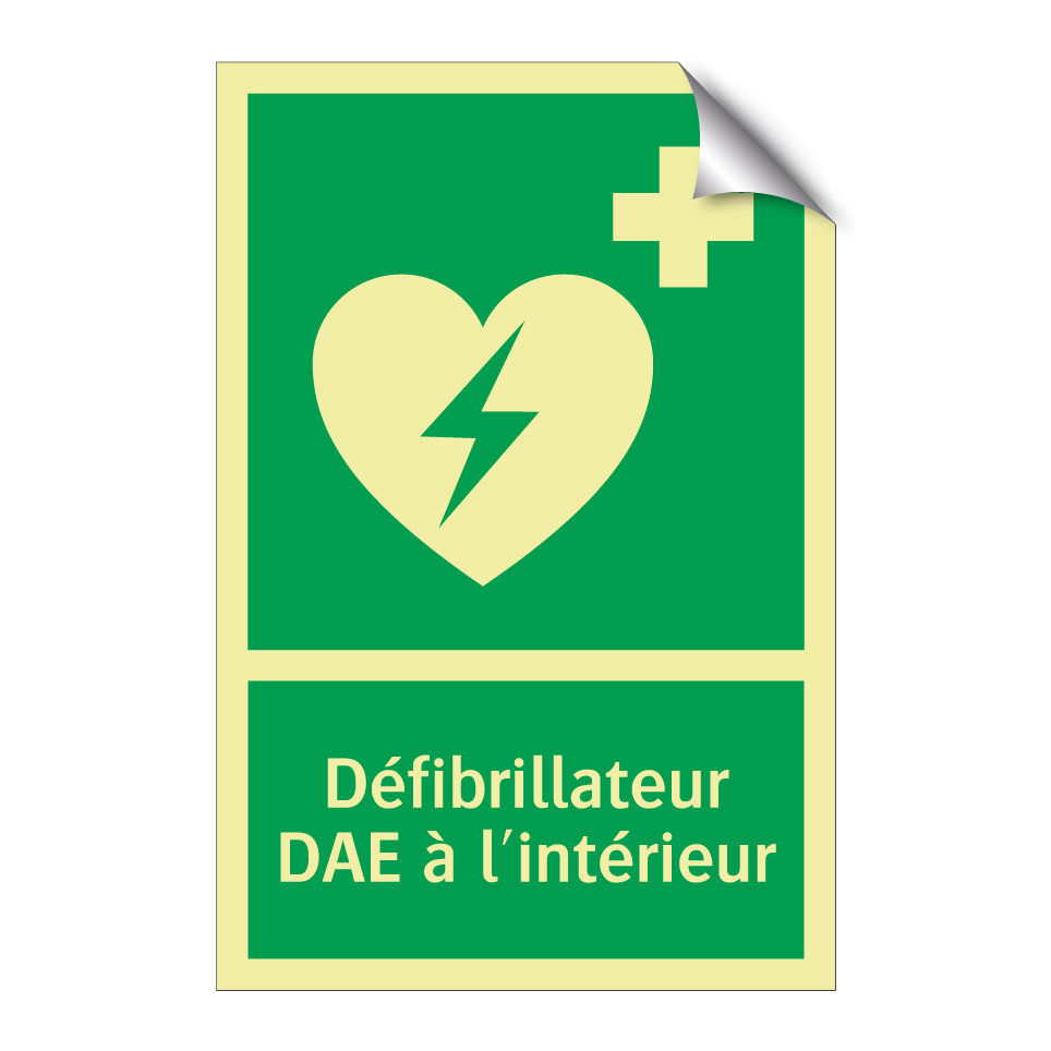 Défibrillateur DAE à l'intérieur