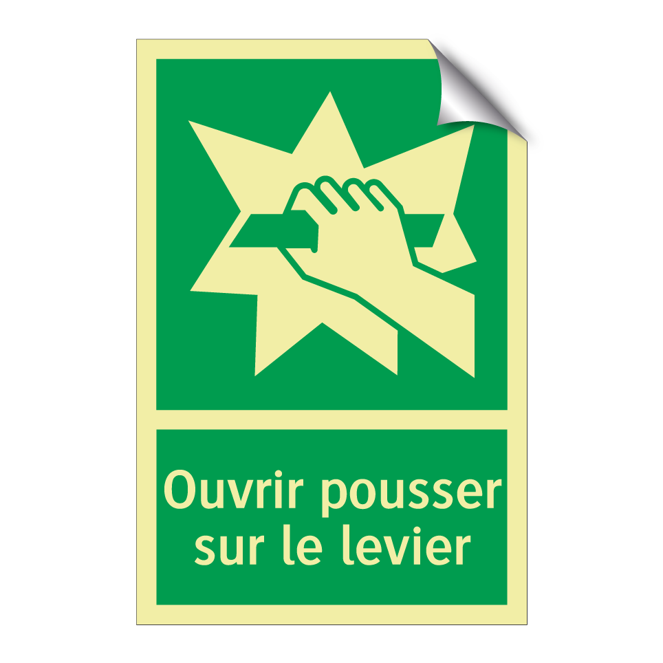 Ouvrir pousser sur le levier