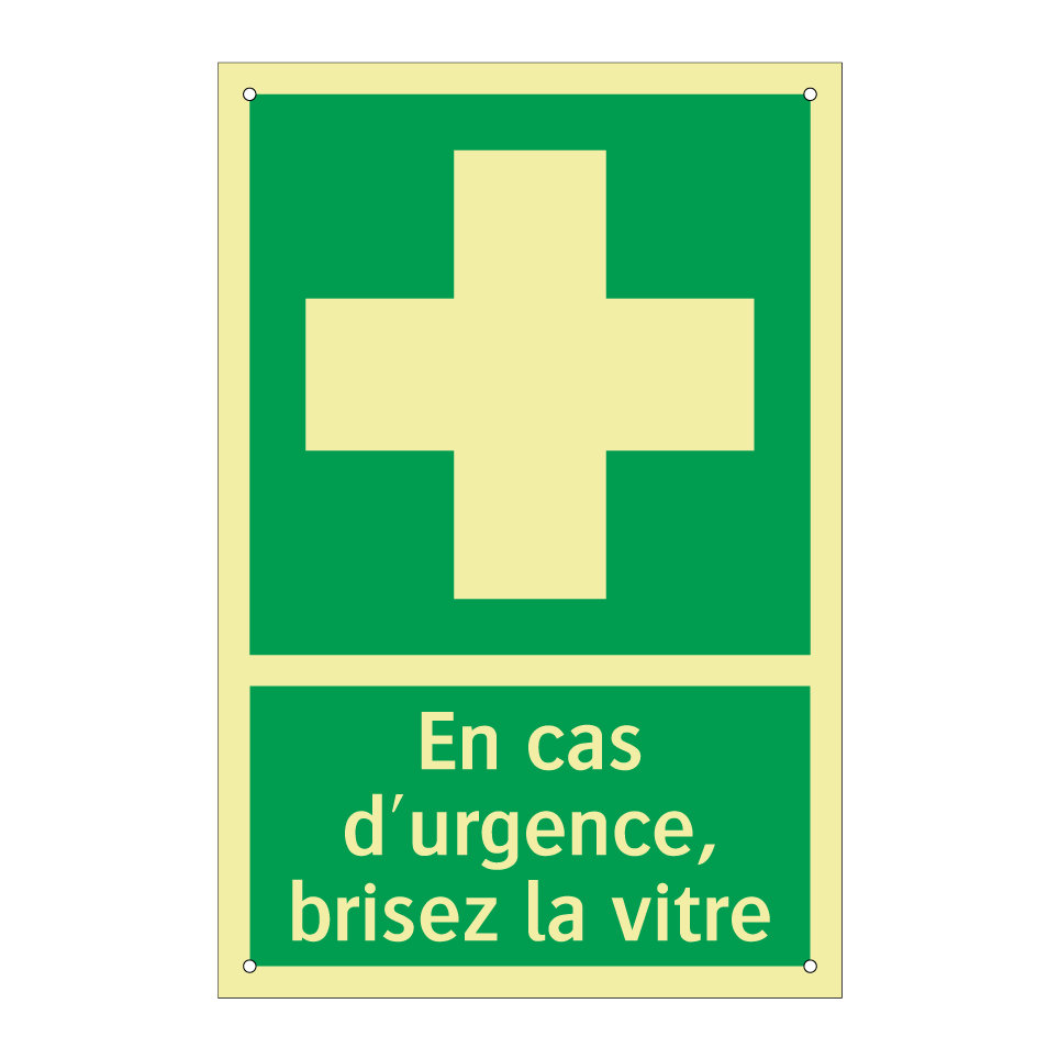En cas d'urgence, brisez la vitre