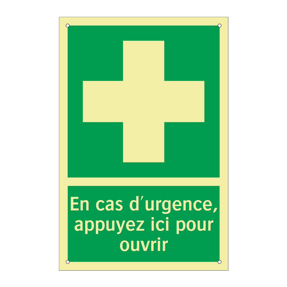 En cas d'urgence, appuyez ici pour ouvrir