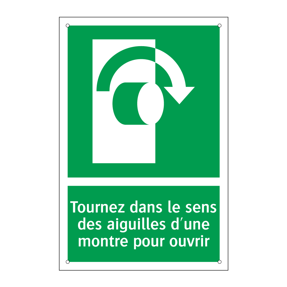 Tournez dans le sens des aiguilles d'une montre pour ouvrir